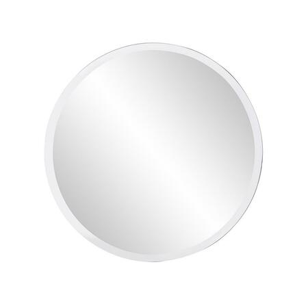 GFANCY FIXTURES 12 x 12 in. Minimalist Round Mirror with Beveled Edge GF3654764